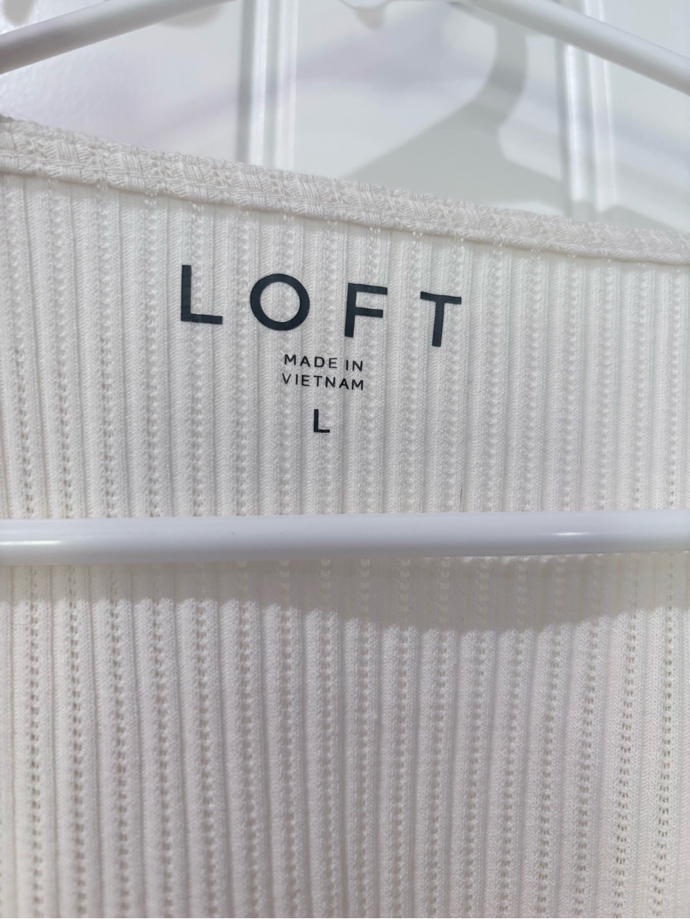 Loft Ribbed Ruffle Square Neck Top - Picture 3 of 4